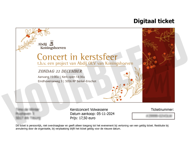 Ticket volwassene Kerstconcert 2024